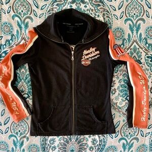 Ladies Harley-Davidson Black Jacket with Orange Accents